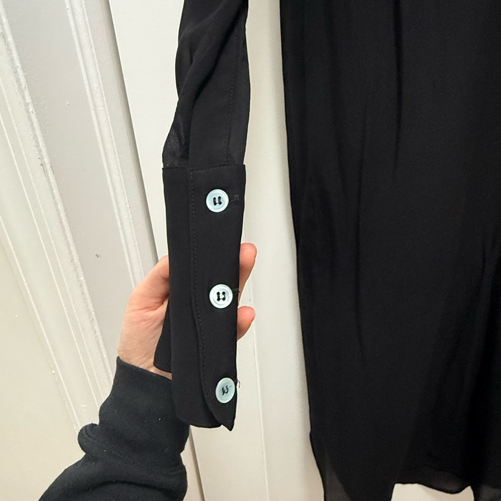 Scanlan Theodore Black Sheer Midi Dress